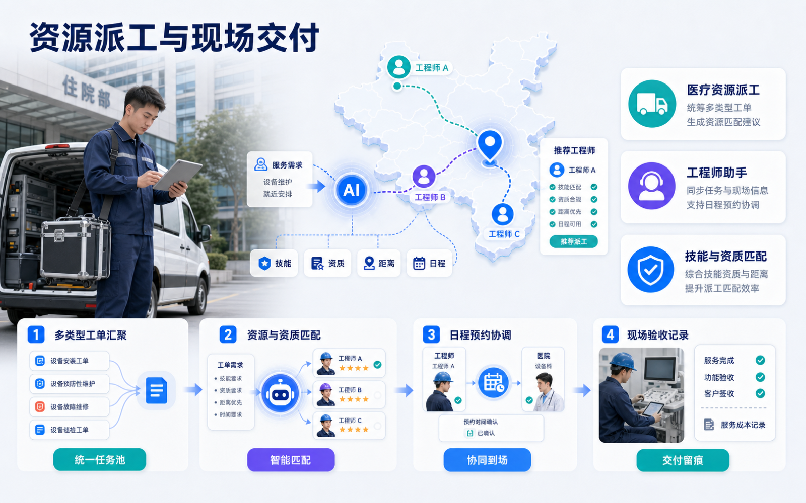 资源派工与现场交付界面演示